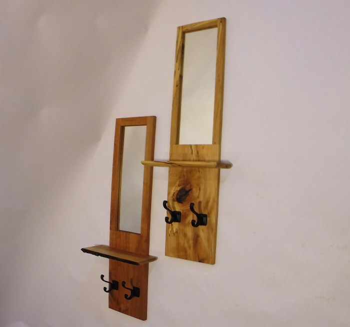 Wall Mirrors with Shelf and Hooks